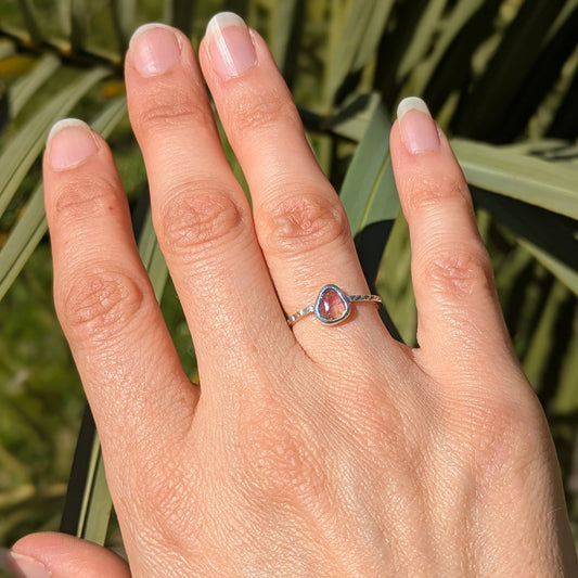 Bague tourmaline rose T51 - argent 925 Mary D. Joaillerie