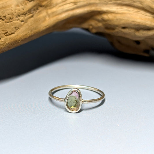 Bague tourmaline rose et verte T53 - argent 925 Mary D. Joaillerie