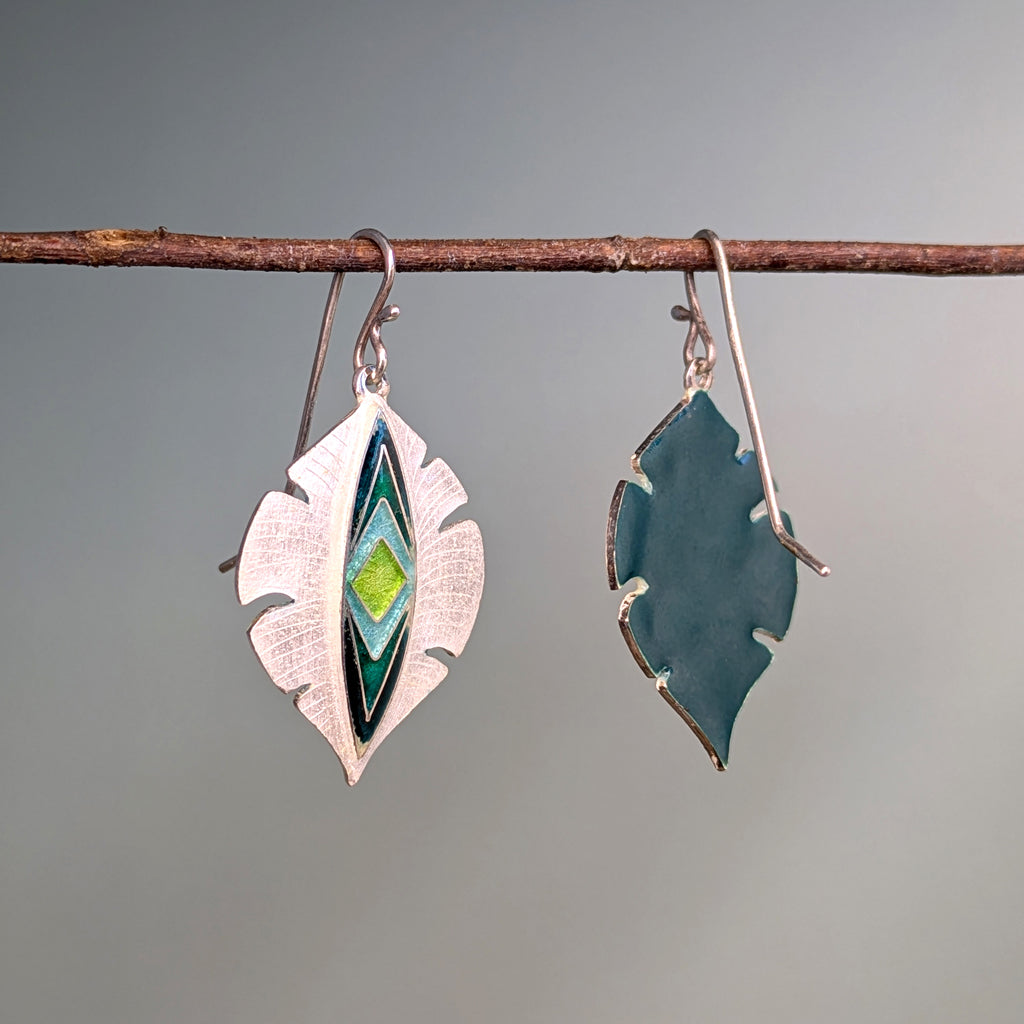 Boucles d’oreilles Feuilles de Monstera  - argent 925 et 999 Mary D. Joaillerie