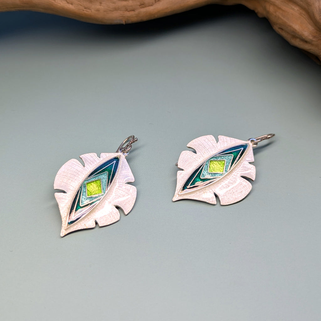 Boucles d’oreilles Feuilles de Monstera  - argent 925 et 999 Mary D. Joaillerie