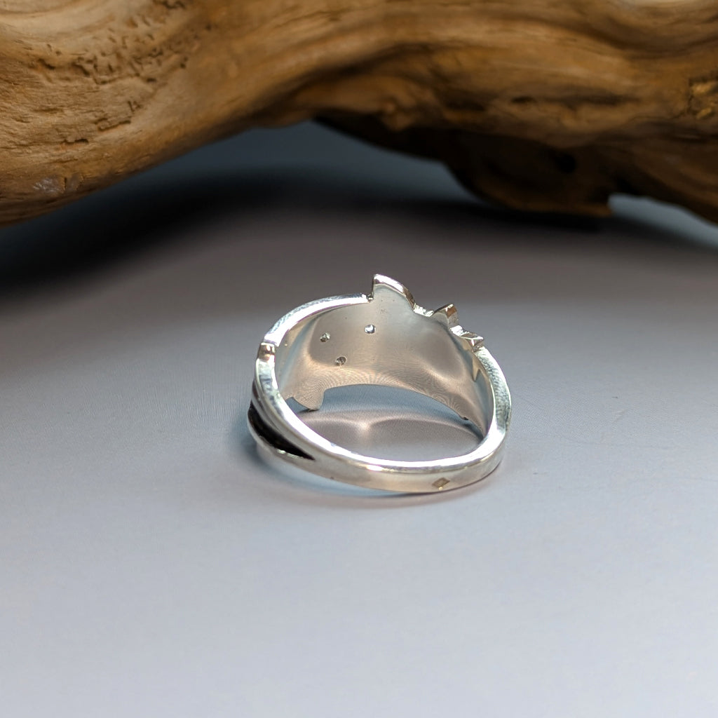 Bague rameaux nocturnes en argent et tanzanites - Mary D. Joaillerie