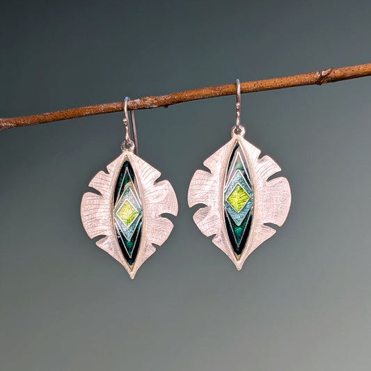 Boucles d’oreilles Feuilles de Monstera  - argent 925 et 999 Mary D. Joaillerie