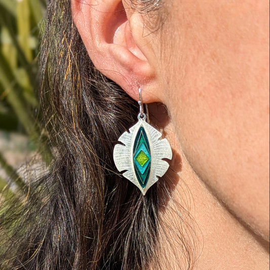 Boucles d’oreilles Feuilles de Monstera  - argent 925 et 999 Mary D. Joaillerie