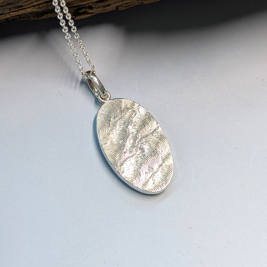 Pendentif jardin bleu en argent et émail - Mary D. Joaillerie